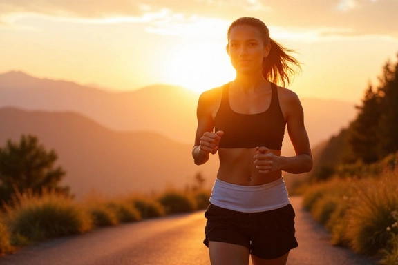Una persona corriendo al amanecer, simbolizando la pérdida de peso y el ejercicio.
